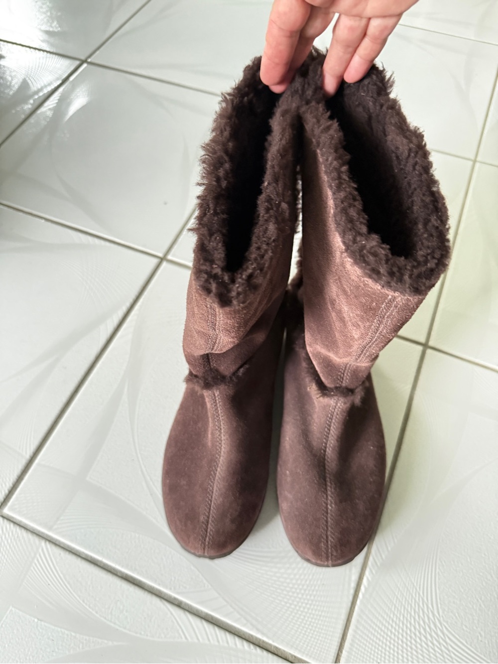 Timberland Dark Brown Suede Faux Fur Winter Boots